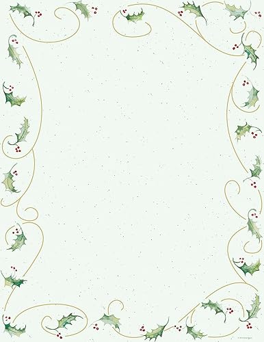 Great Papers! Holly Bunch - Papelería con membrete navideño, 8.5 x 11 pulgadas, compatible con impresoras, 80 hojas (