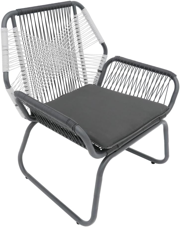 Clue Chair Front Porch Furniture Set Oversized Patio Chair with Cushion Modern Rattan Conversation Set
