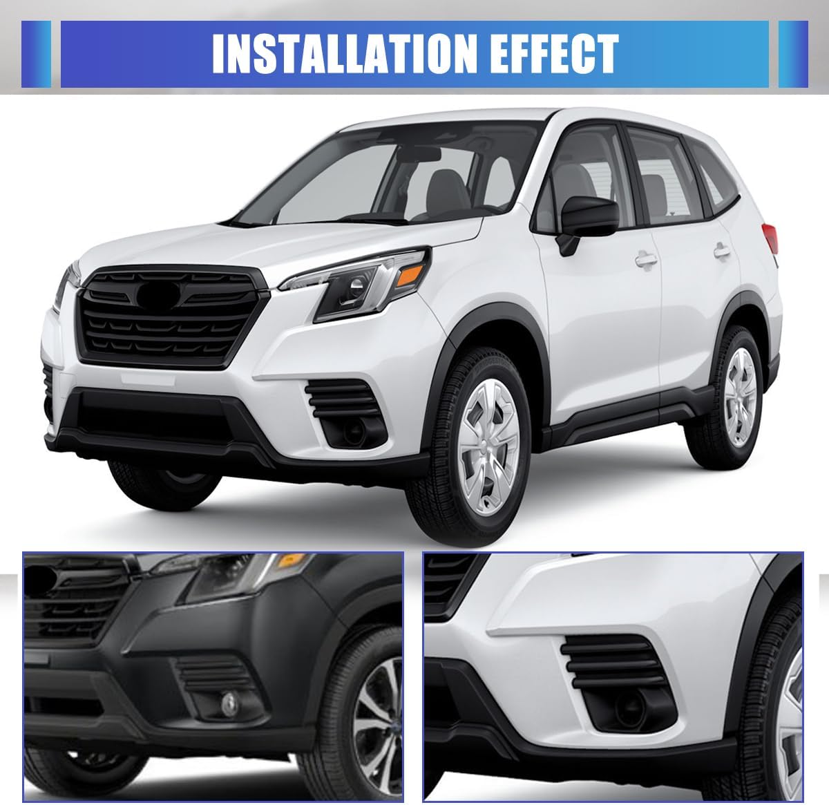 Winjet Fog Light Bezel/Cover Replacement For Subaru Forester 2022-2024 [2022 2023 2024 Subaru Forester BASE, LIMITED, CONVENIENCE, PREMIUM MODEL] Fog Light Bezels
