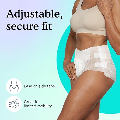 Miniatura 4 de Because Calzoncillos con pestañas para incontinencia para adultos para mujeres y hombres, ropa interior desechable unisex ajustable, antiolor,