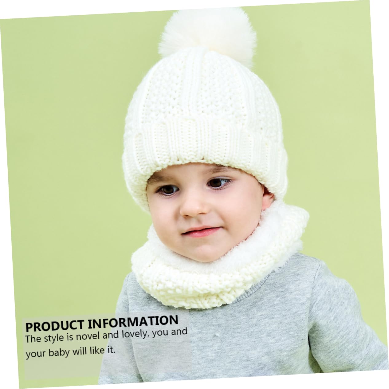 FOMIYES Warm Knitted Hat for Boys and Girls Baby Beanies Soft and Comfortable Winter Cap Set Infants and Toddlers Accessory White