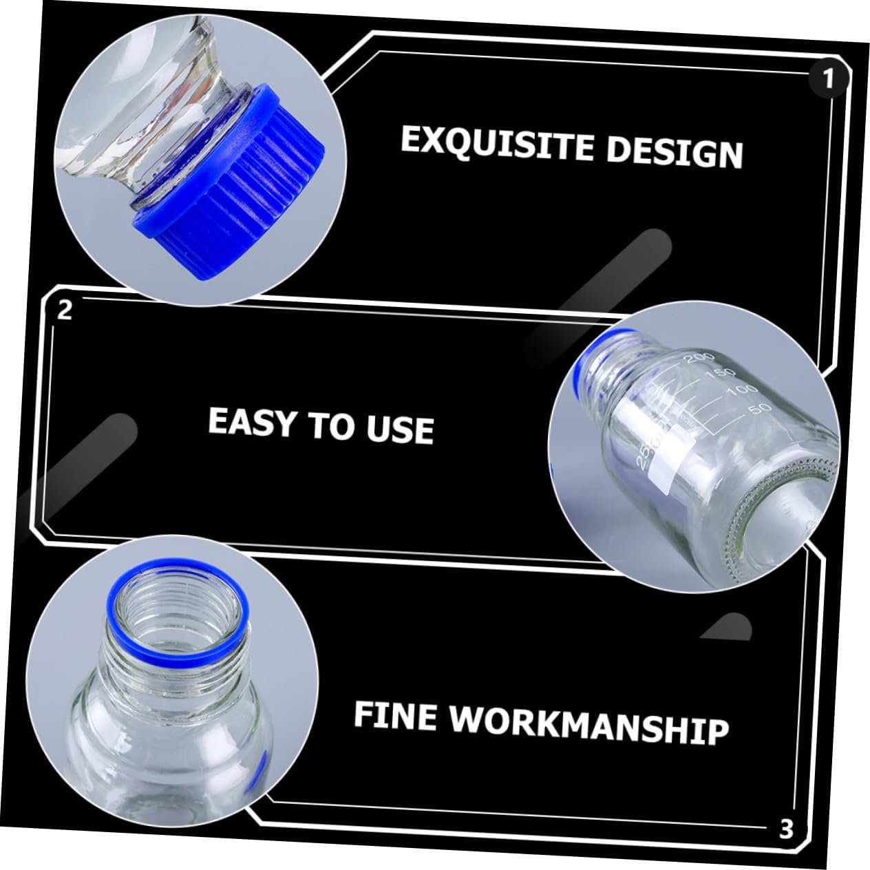 KICHOUSE 4pcs Practical Glass Vials Sealing Lids Shot Bottles for Laboratory Containers Glass Lids Blue