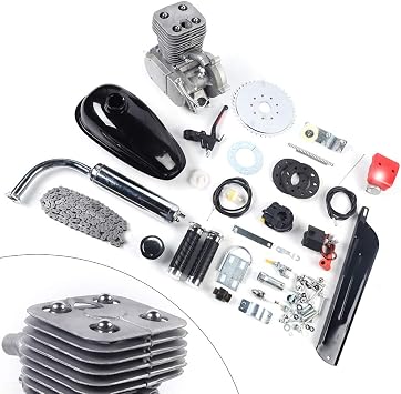 Gdrasuya10 100CC Bicycle Engine Kit, 2-Stroke Gas Motorized Bike Motor Set, Full Set Petrol Gas Motor Engine Kit, Gas Motorized Bike Petrol Gas Engine Kit for Most 26 /28 Bikes