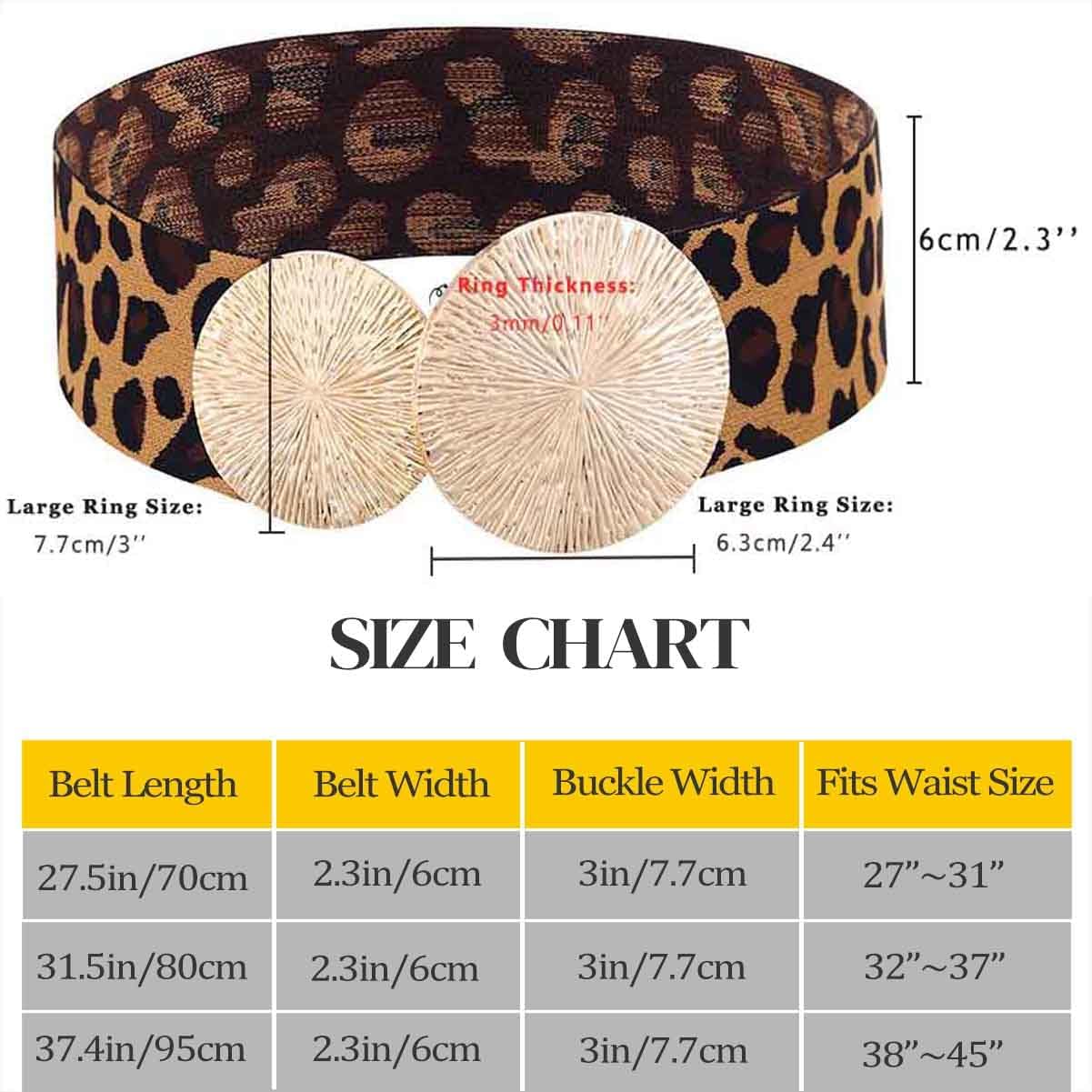 Yalice Wide Elastic Waist Belt for Women Thick Dresses Belts with Gold Buckle - Image 6