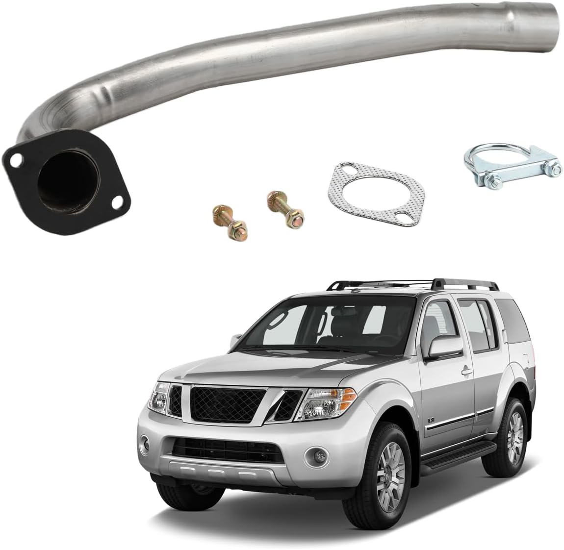 Exhaust Muffler Pipe compatible with 2005-2012 Pathfinder ;2005-2015 Xterra L;2005-2019 Frontier 2.5L,;2005-2019 Frontier 4.0L;2009-2012 Suzuki Equator 2.5L 53719