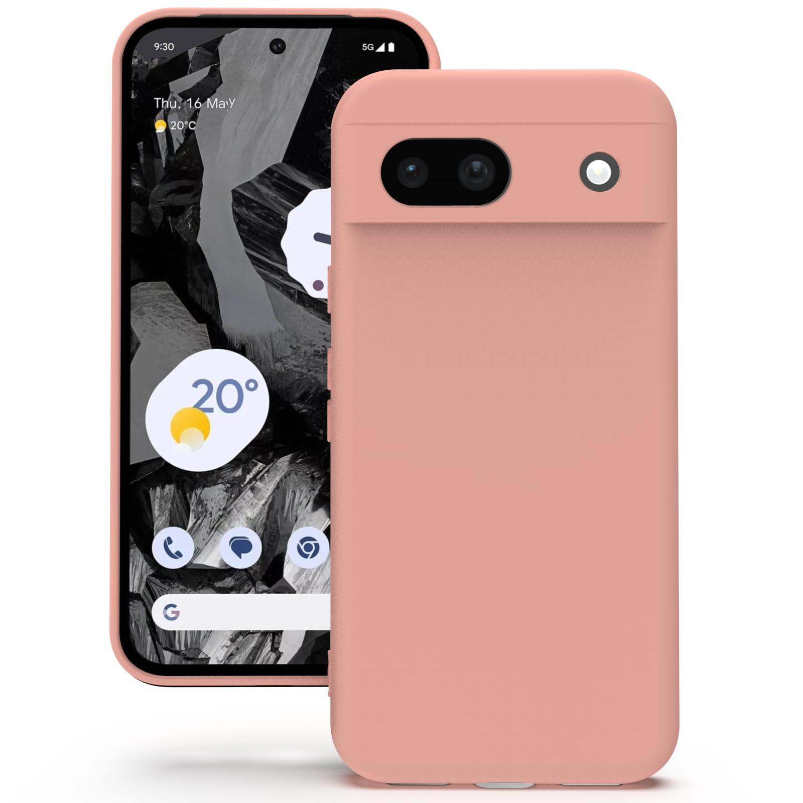 YATWIN Silicone Back Case for Google Pixel 8A, Soft-Touch Phone Back Cover for Google Pixel 8A - Pink