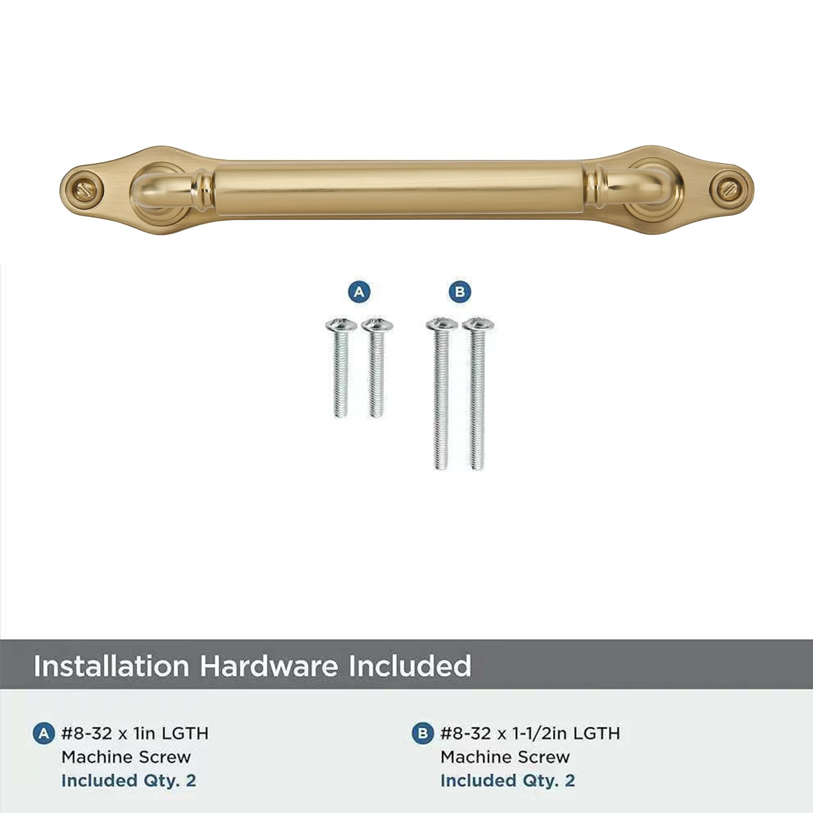 Brushed Brass Cabinet Pull - 279BP, 3 in (76 mm) — KHTUMEWARE