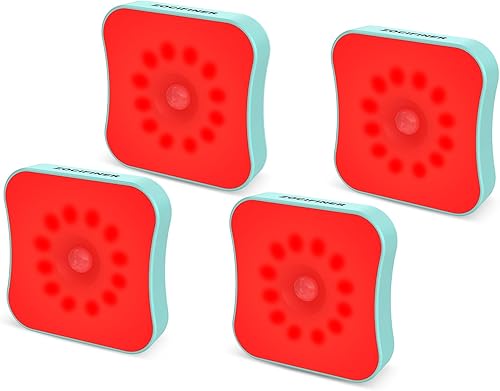 ZOCIFINER Luces nocturnas rojas con sensor de movimiento, luces nocturnas rojas inalámbricas, luces nocturnas rojas recargables para escalera,