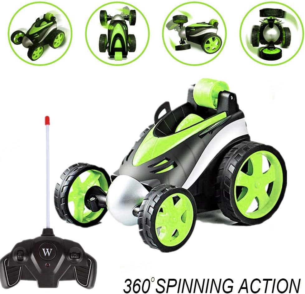 ALLCELE Car Toy for Boys 4+ ages, Remote Control Car, 360 Degree Rolling Rotating Rotation,Birthday Gift for Kids, Boys & Girls, Green