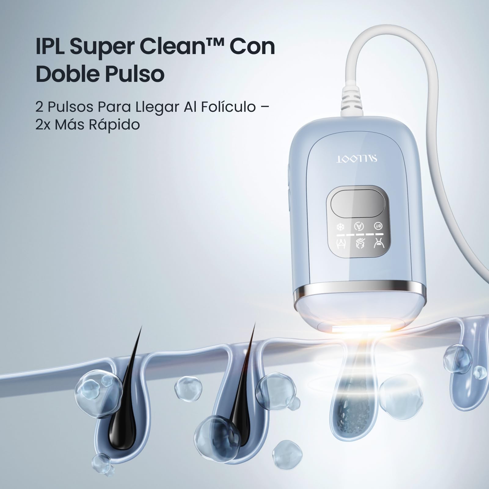 2026 Nuevo modelo Depiladora Laser para Mujer, Pulsos Duales 78W Potente 22J y Tecn IGBT, Depilación láser con Sapphire Ice 4 °C, Indolora, Eficaz, Permanente, Adecuado para bikinis y axilas