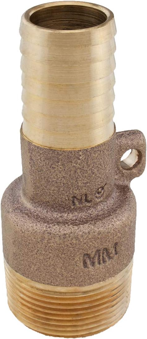 H2O PRO 1-1/4 X 1 Brass Male Adapter with Rope Loop Eyelet to Secure Pump in Well, Connects Submersible Pump to Flexible Pipe, Model 148111