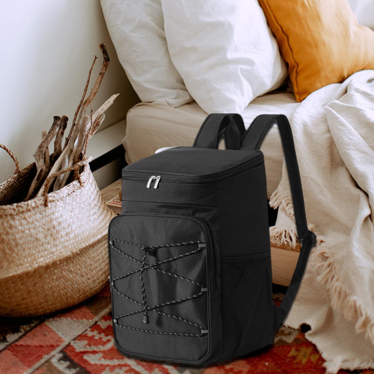 WOONEKY Zaino Termico Capiente Nero per Picnic Outdoor Isolamento