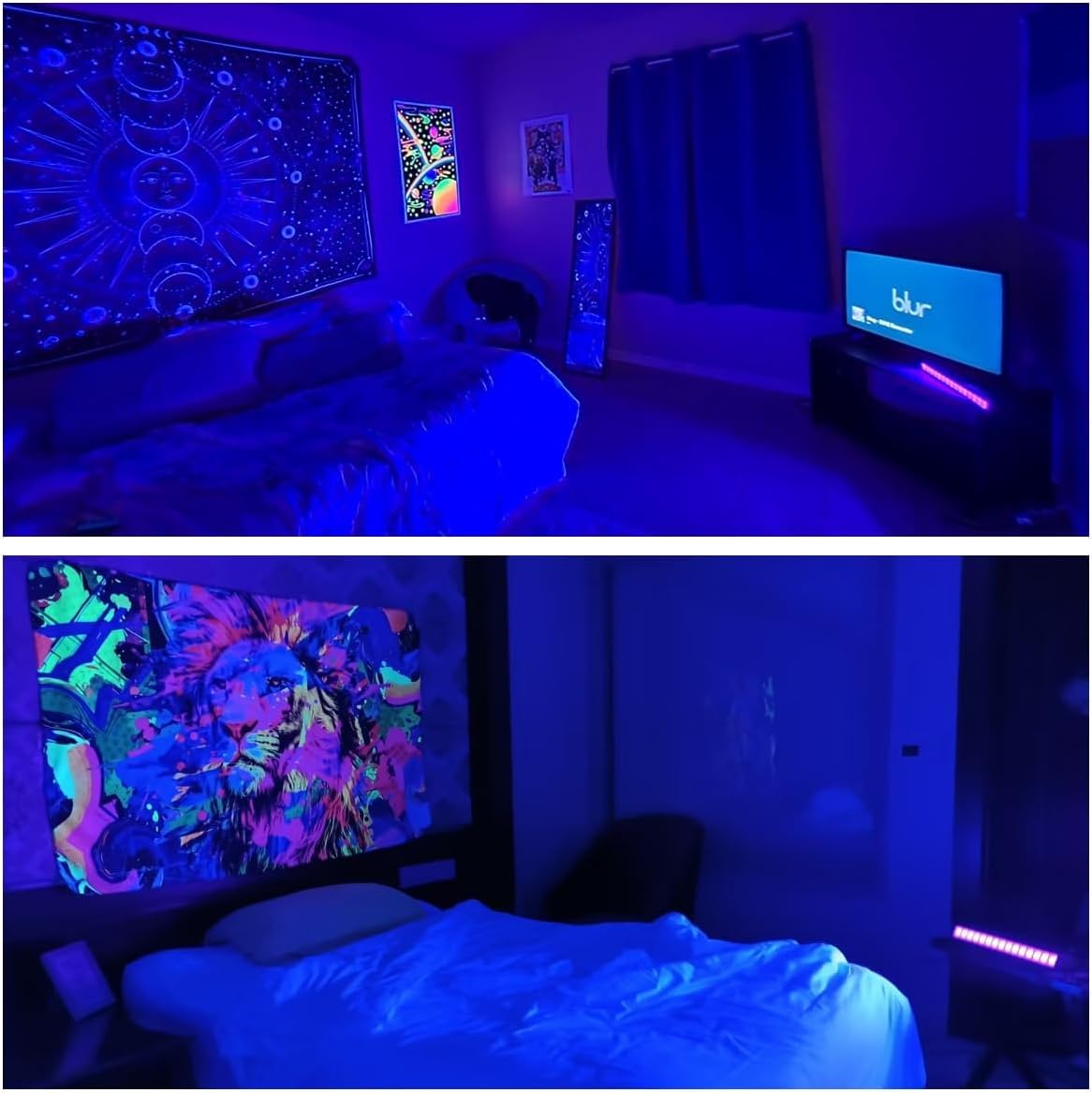 30W Black Light Bar, 30 LEDs, Blacklight Flood Light with Switch, Plug and 5ft Cable, Light Up 20x20ft, for Body Paint, Black Party, Halloween