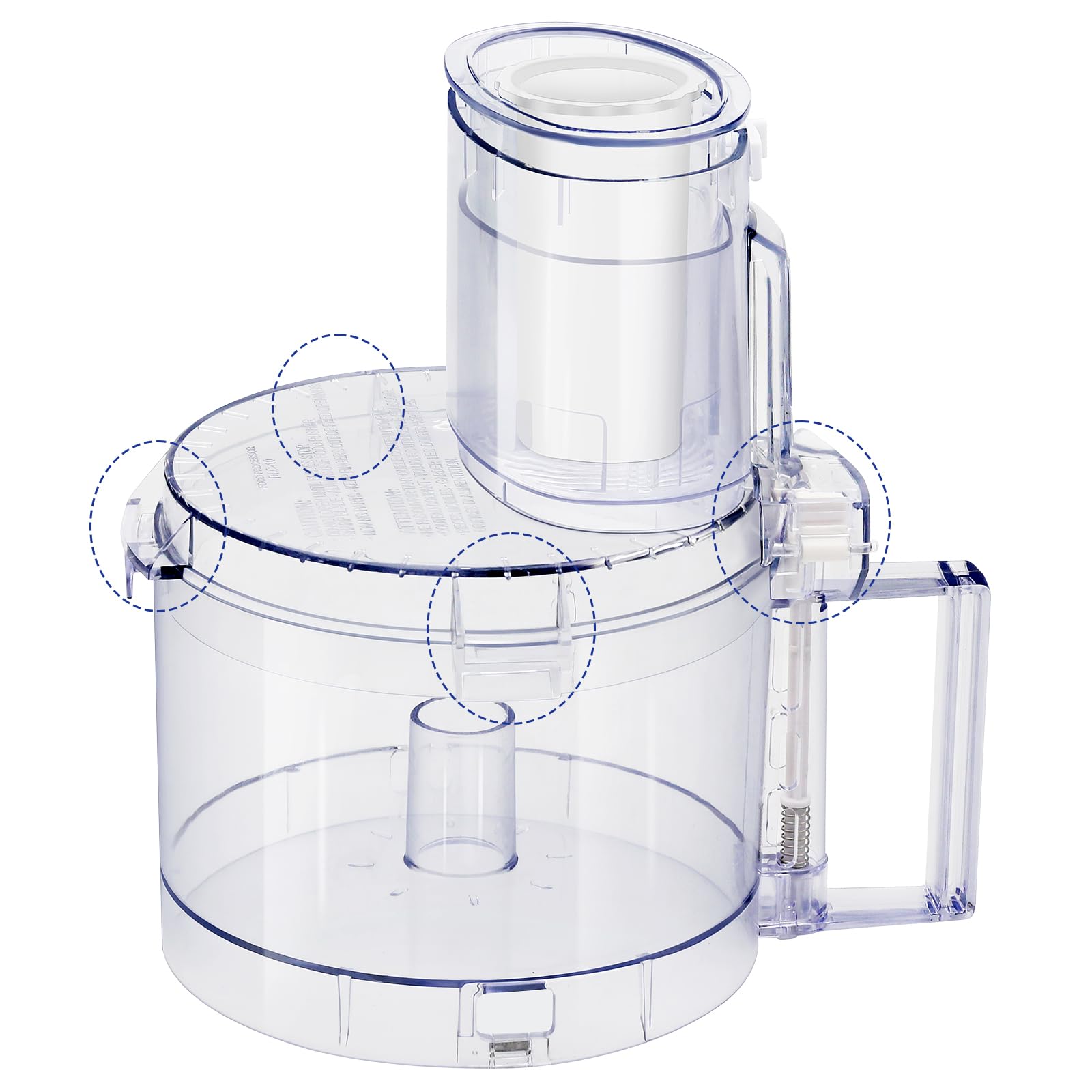 7 Cup FP-631AGTXT-1 with 4 Locking Tabs Complete Accessories Fits Cuisinart Food Processor Replacement Parts,Contain Bowl, DLC-117BGTXT1 Cover, DLC-