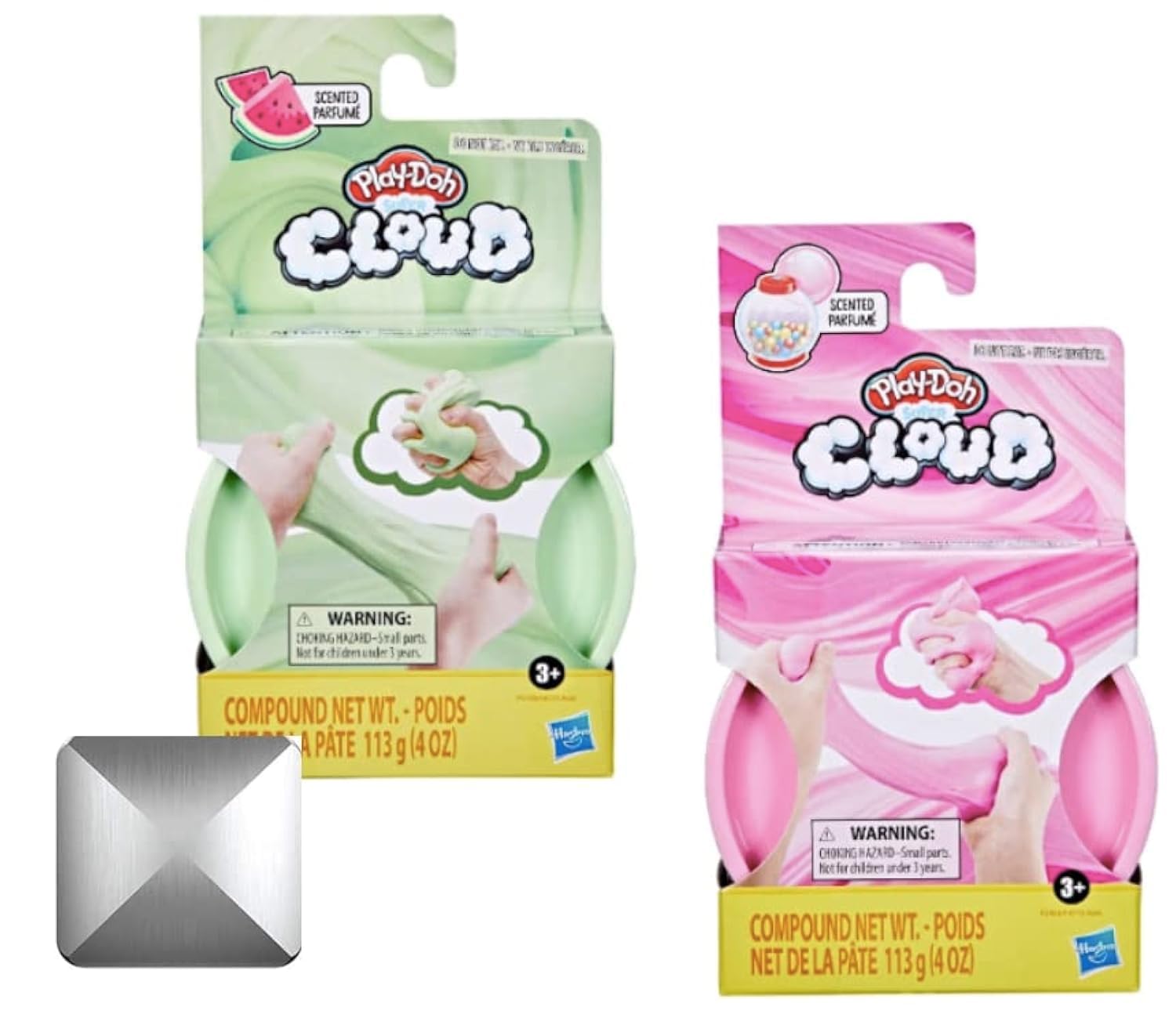 Play-Doh Super Cloud Scent Bundle - Watermelon & Bubble Gum, Green,Pink