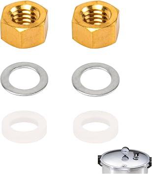 Pressure Cooker Gauge Fastener Pack for Presto, 82248 Gauge Gasket Replacement Parts for Pressure Canner Steam Gauge 85772 82237 8212, Provides Tight Seal for Accurate Pressure Readings - 2 sets