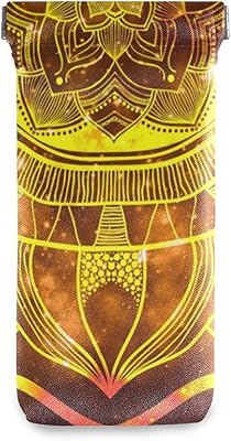 HUSSRITY Eyeglasses Case Galaxy Mandala Sunglasses Pouch Soft PU Leather Squeeze Top Eyeglass Holder Portable Glasses Case For Women Men