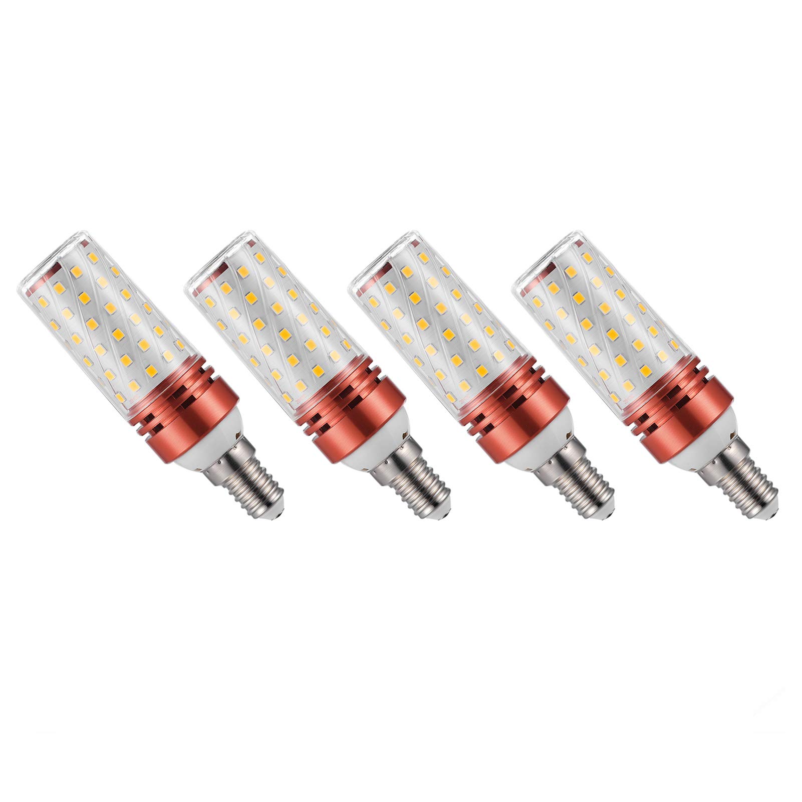 Bombillas vela LED Bombilla ahorro energía 16 W, bombillas LED maíz sin parpadeo, no regulables 2835 SMD, paquete 4 natural