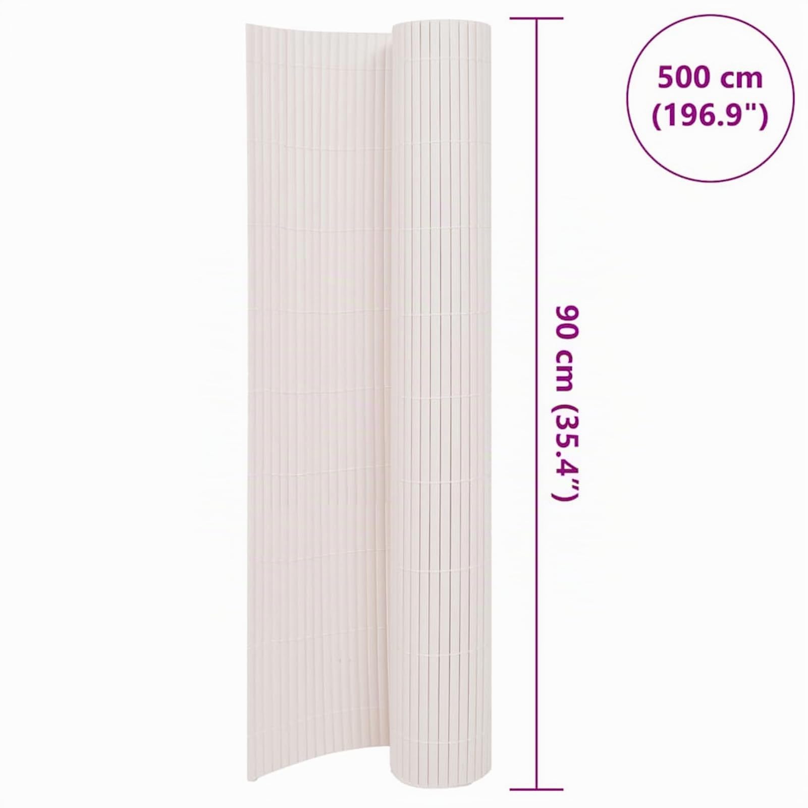 Tidyard Clôture de jardin double face en PVC - Brise-vue - Pour jardin, balcon et terrasse - Résistant aux UV et aux intempéries - 90 x 500 cm - Blanc