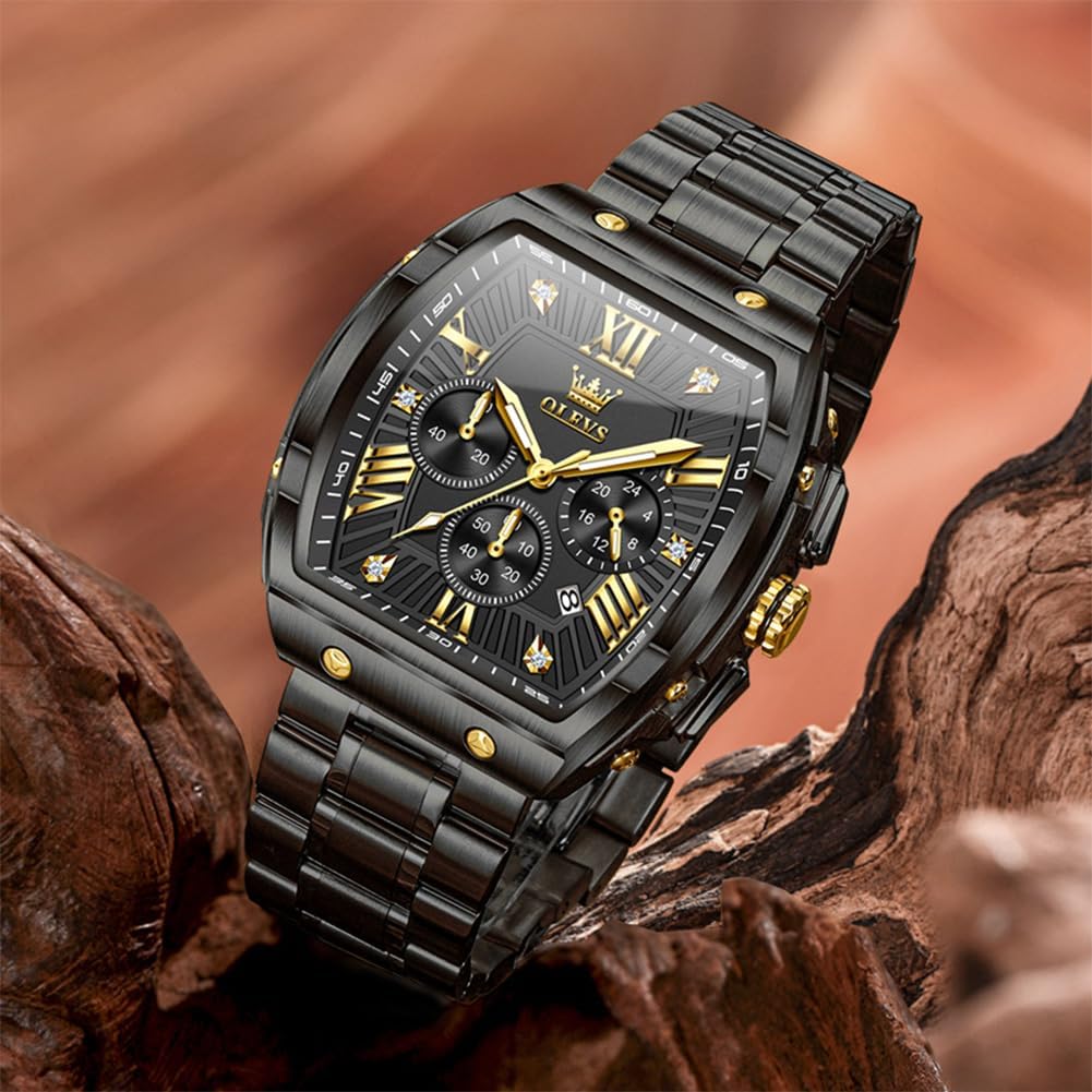 OLEVS Watches for Men Luxury Big Face Stainless Steel Mens Watches Classic Waterproof Analog Quartz Men's Wrist Watch with Date Multifunction Chronograph Dress Watch for Men Relojes para Hombres - Image 9