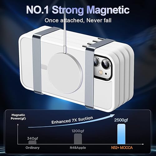 Vista 564 de MOCCA - Funda magnética resistente para iPhone 11 de 6.1 pulgadas, compatible con MagSafe, protector de pantalla de vidrio + protector de lente