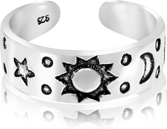 Amazon Aeravida 天体空 太陽 月と星 925スターリングシルバー トーリングまたはピンキーリング トーリング 通販