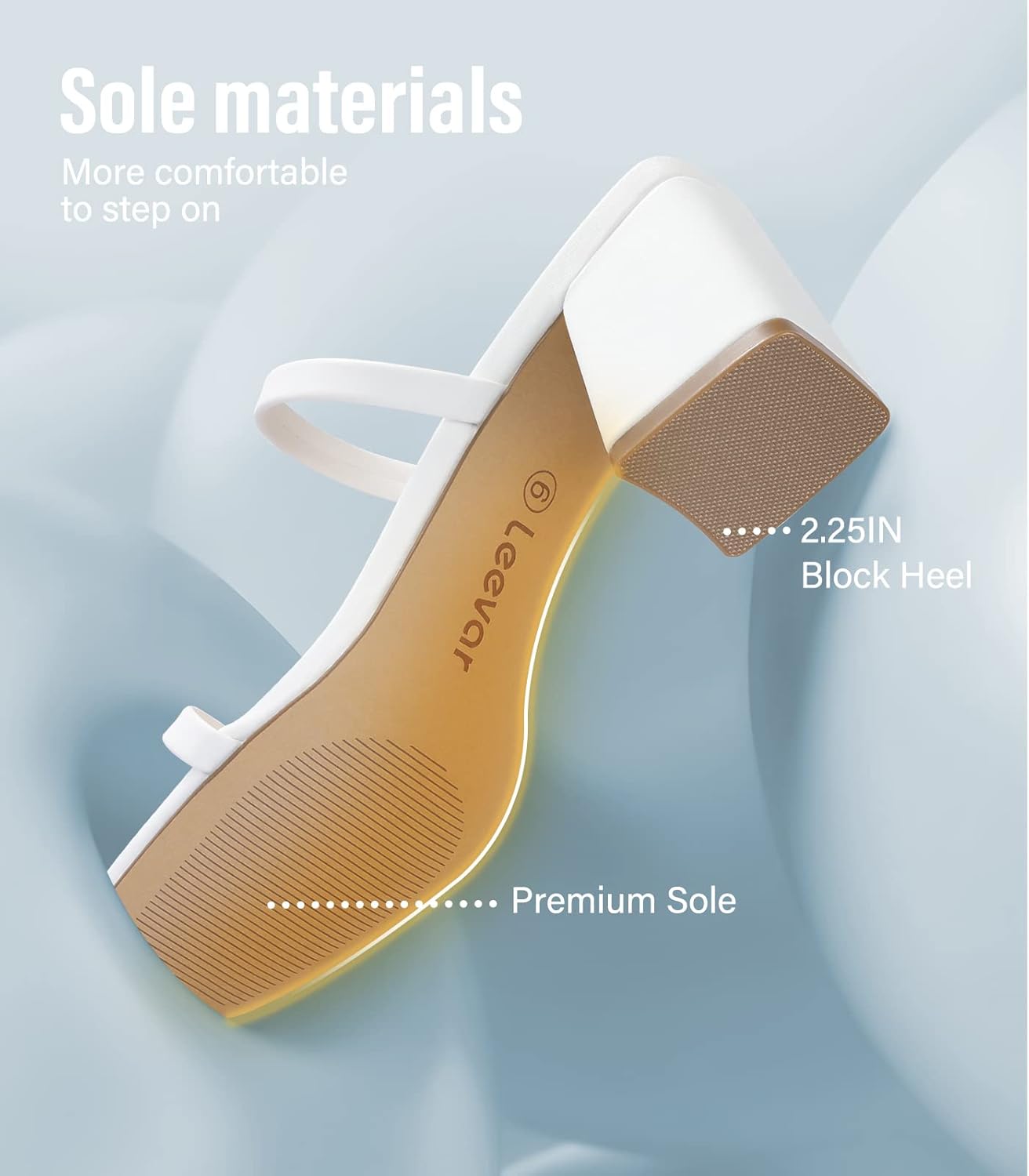 Leevar Square Toe Heeled Sandals for Women - Women's Low Block Heels Sandals - 2.25IN Open Toe Ankle Strap Chunky Heels - Slip on Heeled Sandal Mule- Nude Black Strappy Heels for Party Wedding Dress Shoes - Image 4