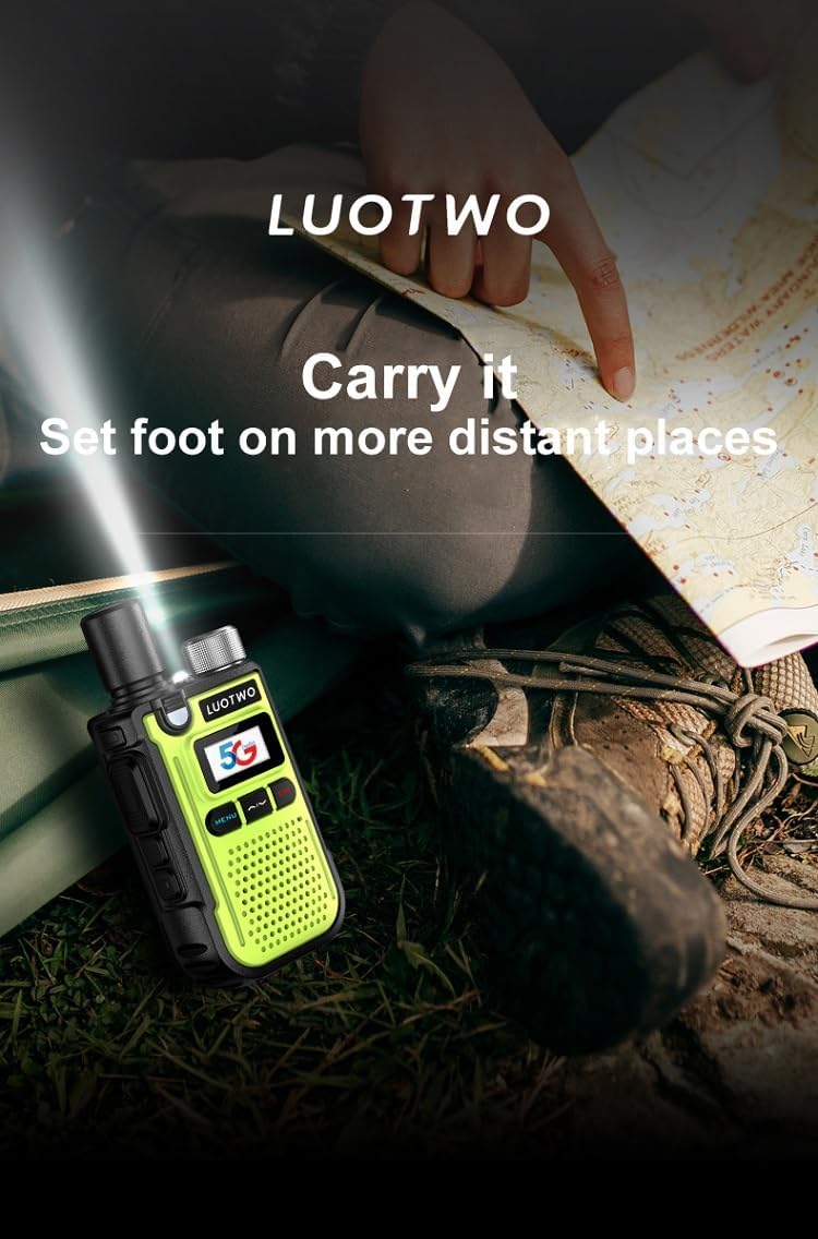 N5230 2 Pack Global Walkie Talkie a lungo raggio con schede SIM 4G POC Portata illimitata Walkie Talkie portatile ricaricabile LTE Radio bidirezionale Walkie Talkie per adulti