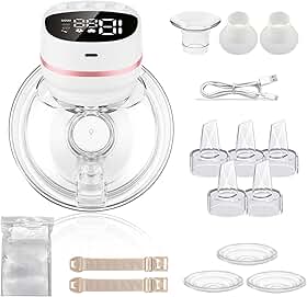 Bomba de Tirar Leite Elétrica Portátil, Recarregável Coletor de Leite Maternos com 5 Modos, Extratora de Leite Vestível, Livre de BPA, Protetor de Mama de Silicone