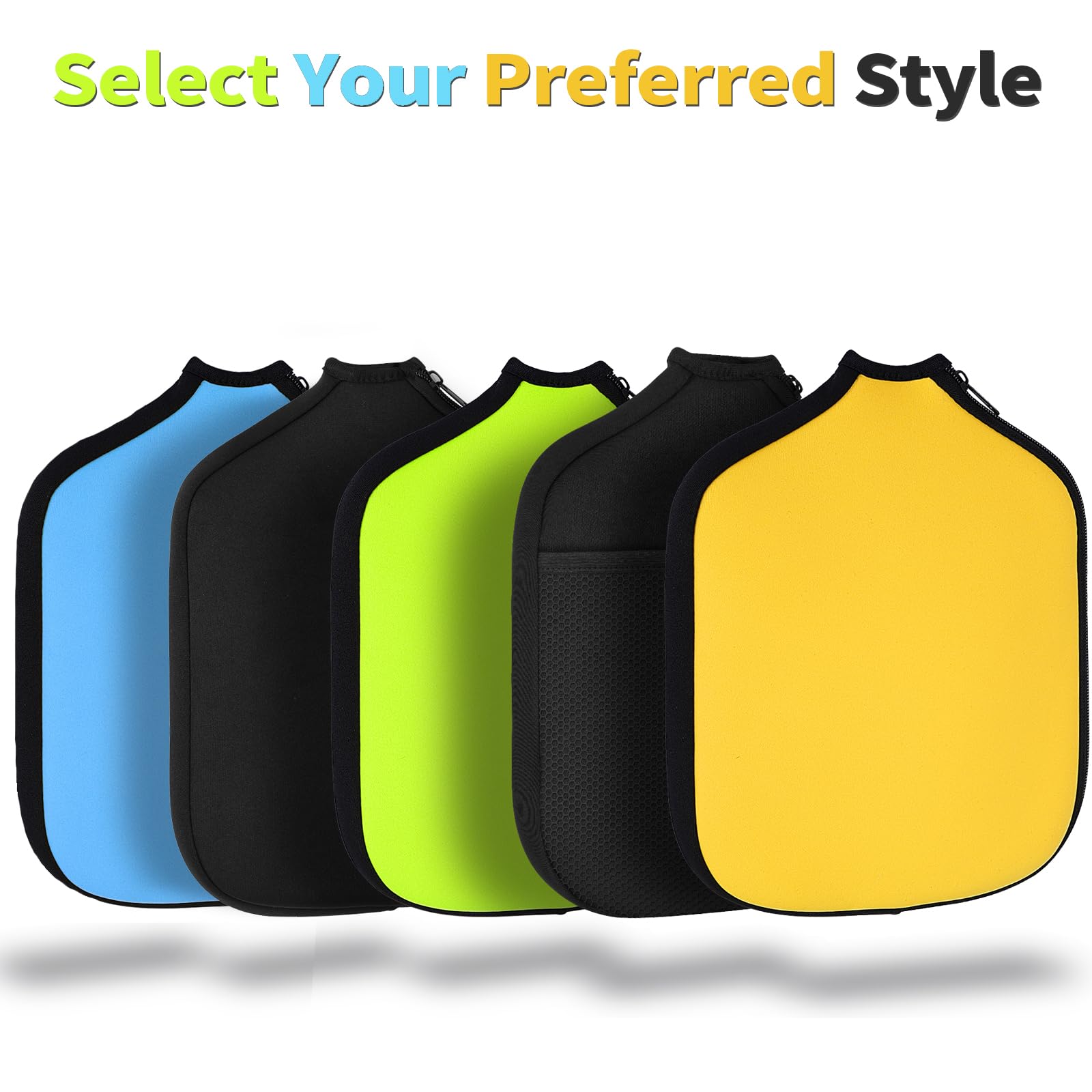 Qujior Pickleball Paddle Cover, Universal Case Size - 8.6 x 12.2 inches Racket Sleeve, Compatible with Most USAPA Standard and Elongated Pickball Paddles