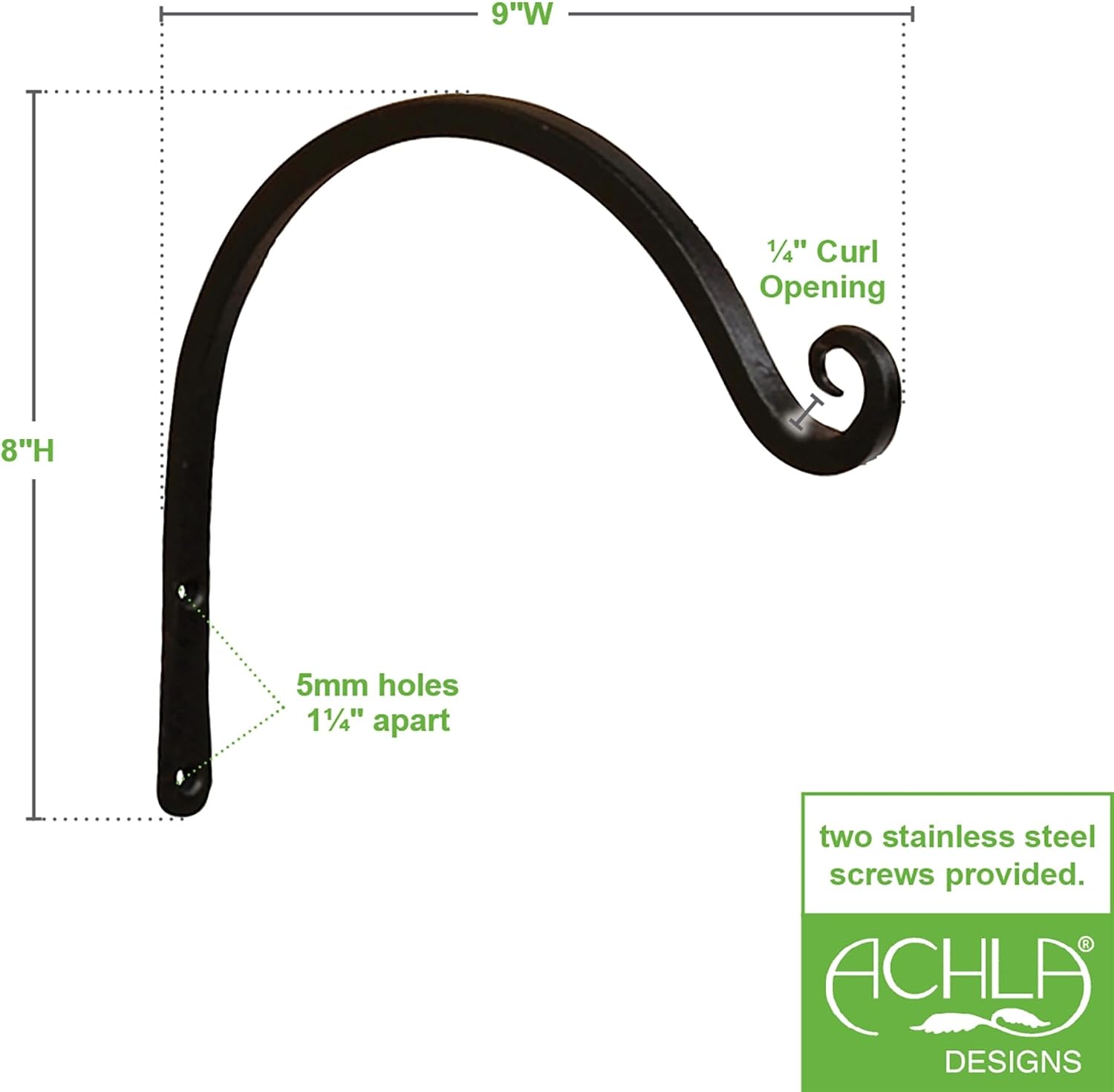 8" Upcurled Bracket, Pack of 2