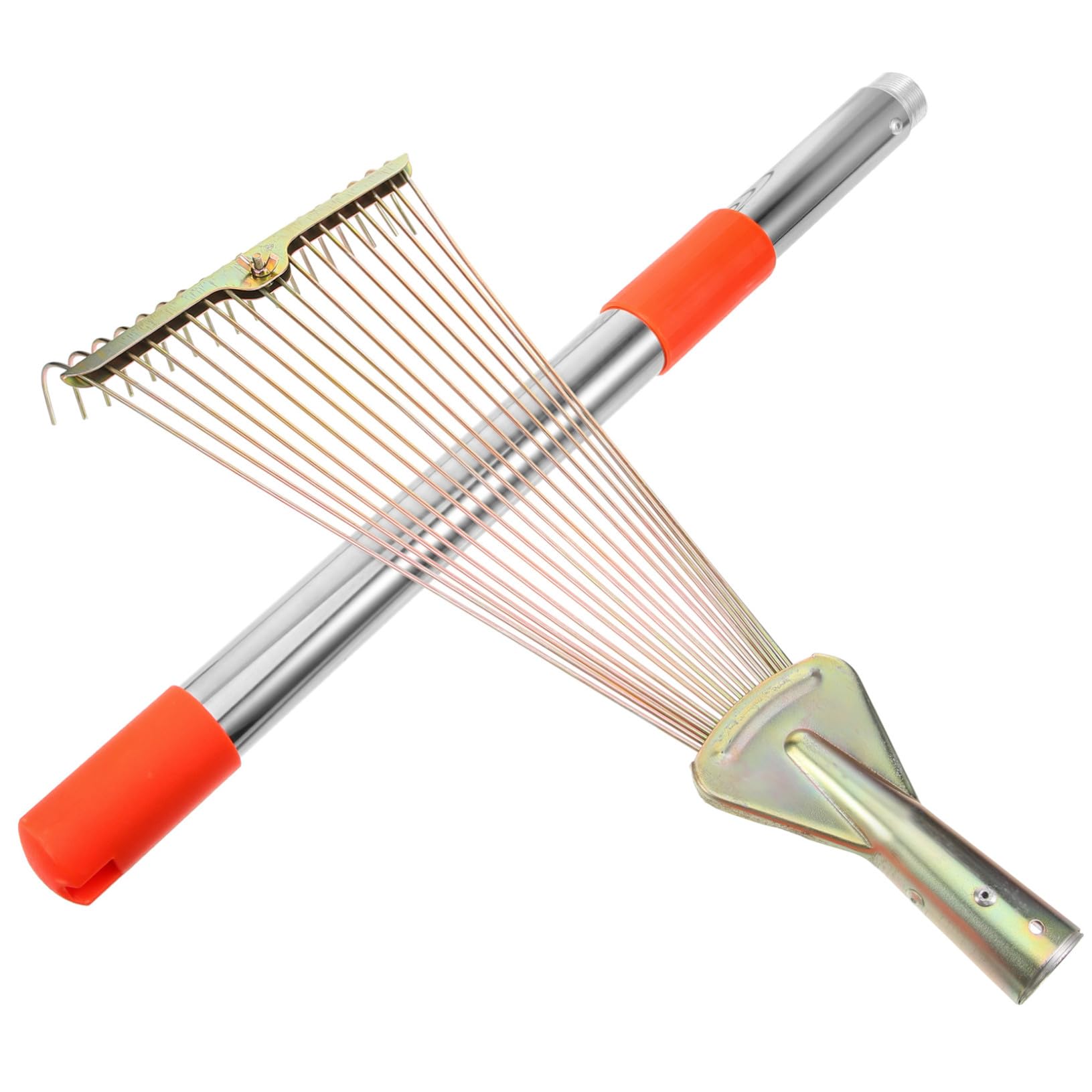 SUPVOX Rastrillo de Hojas para Césped 18 Dientes de Acero Inoxidable, Herramienta Portátil y Retráctil Adecuado para Jardinería en Casa y Exteriores