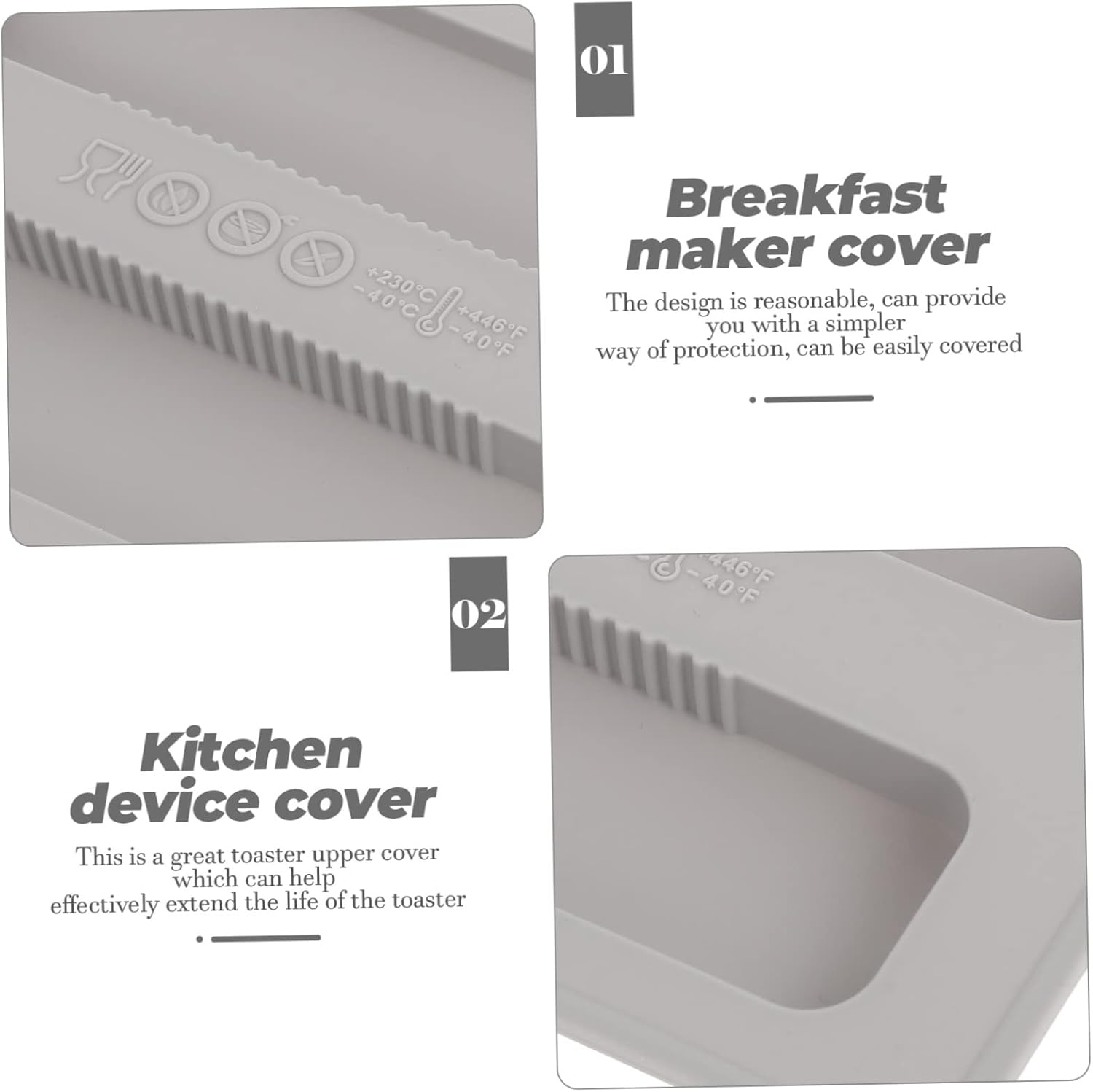 Mobestech 2pcs Bread Toaster Cover Toaster Oven Lid Slice Bread Maker Accessory Easy to Use