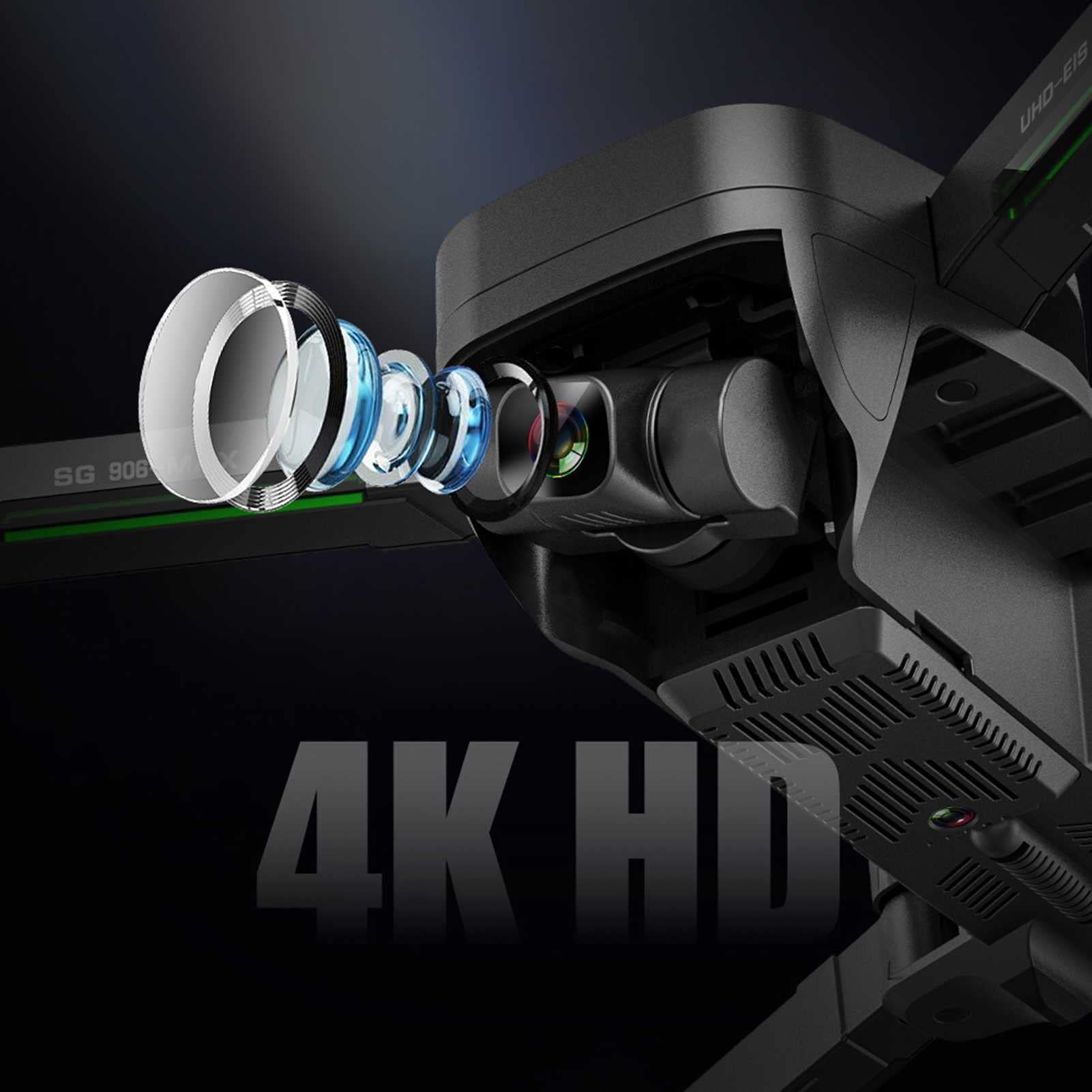 4K Dron 3-Axis kamera antywstrząsowa 26-min czas lotu 4 kierunki wykrywania przeszkód GPS Inteligentny system pozycjonowania podążaj za potężnym bezszczotkowym silnikiem czarny (1 bateria)