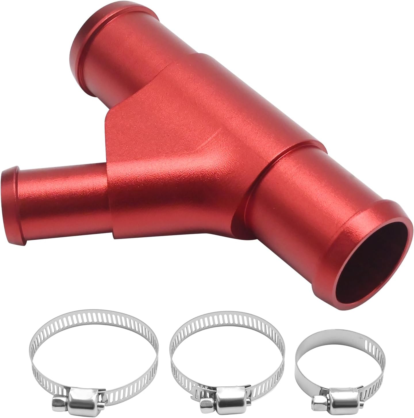 MDEOOSKY Red Coolant Y-pipe, Weldless Aluminum Coolant Connector, Replacement for ord F-250 F-350 F-450 F-550 Super Duty 6.0L Powerstroke Diesel Engine 2003-2007