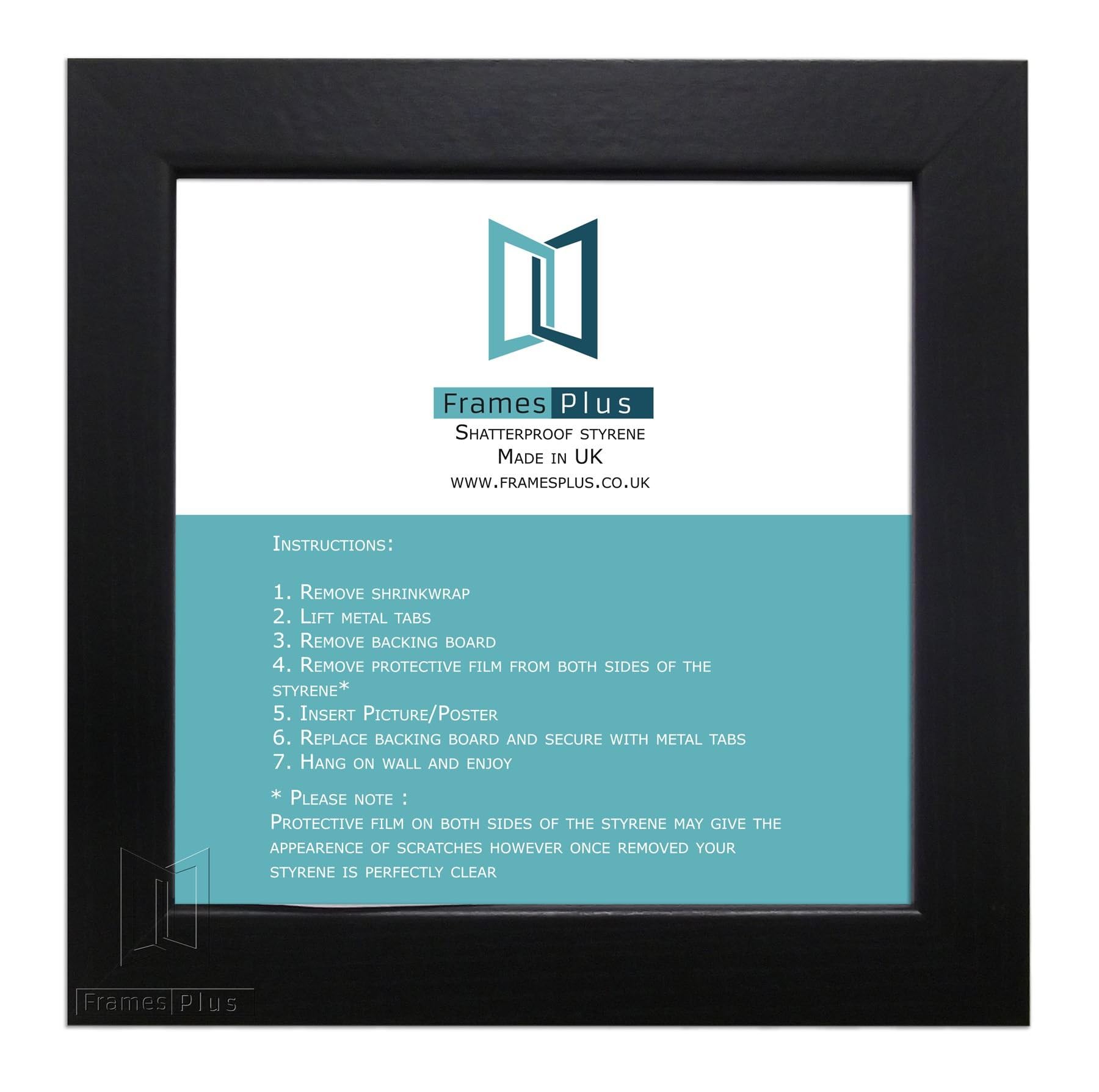 Modern Style Square Picture Photo Poster Print Art Gallery Home office Frame Wall hang or Stand, 21"x21" (533mmx533mm), Black โ image 1