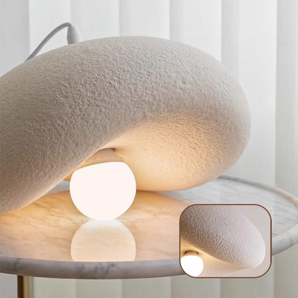 Lampadario In Stile Wabi Sabi Lampada A Sospensione In Polietilene Ad Alta Densità E27 Lampada A Sospensione Regolabile In Altezza Adatta Alla Sala Da Pranzo Soggiorno Camera Da Letto(Triple hea