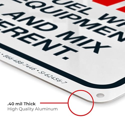 Miniatura 61 de Think When Refueling Equipment to Use Proper Fuel Gas Diesel and Mix Sign, 24x30 Inches, 3M EGP Reflective .080 Aluminum, Fade Resistant, Made in USA
