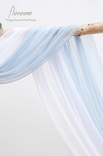 Miniatura 5 de floroom Kit de flores con cortinas (paquete de 4)  2 piezas de arreglo floral artificial azul polvoriento y azul marino con 2 piezas de tela