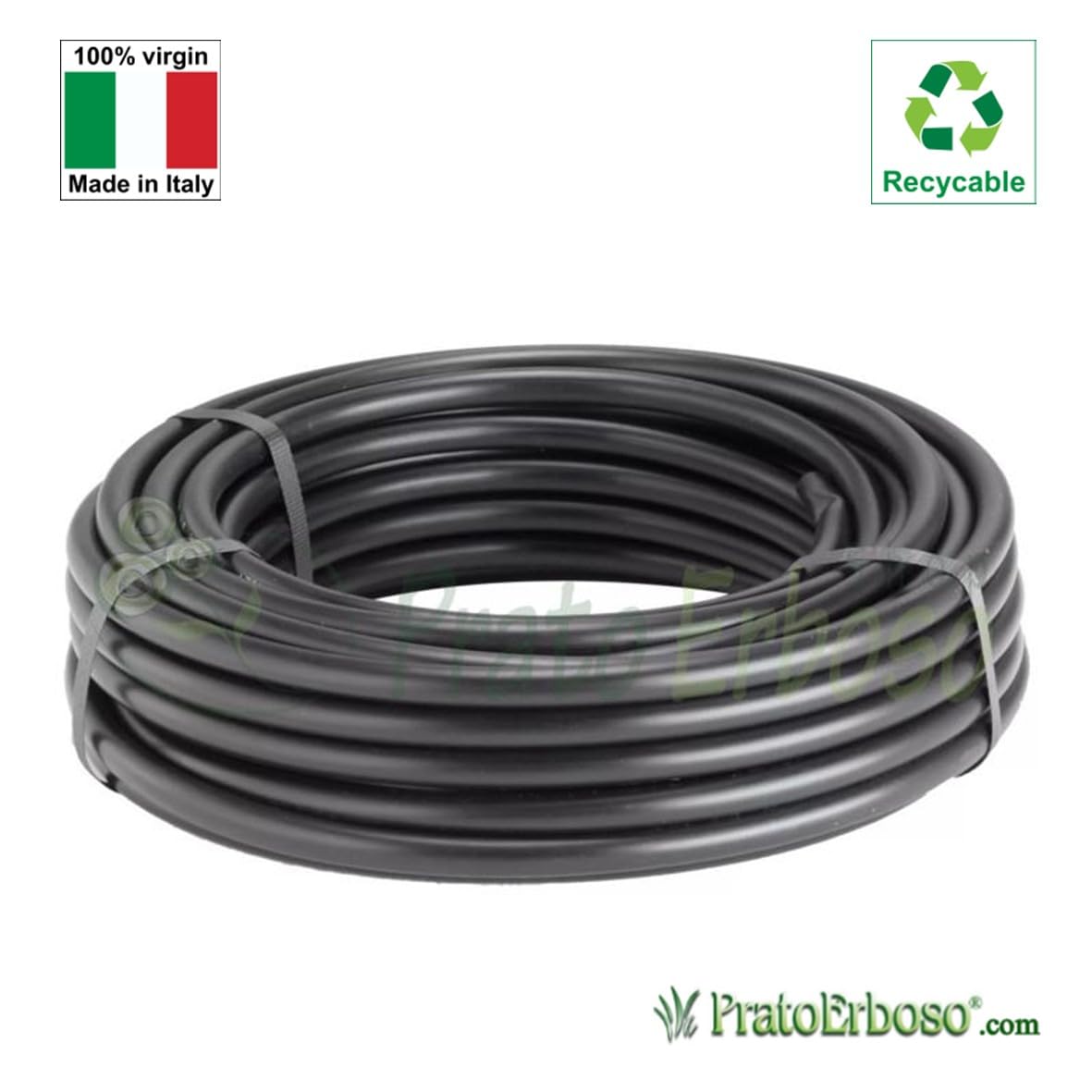 Tubo in Polietilene Ø 25 mm. PN6, Semi-Rigido a Bassa Densità PE-BD, per Irrigazione Campi, Orto e Giardino 50 metri - PratoErboso