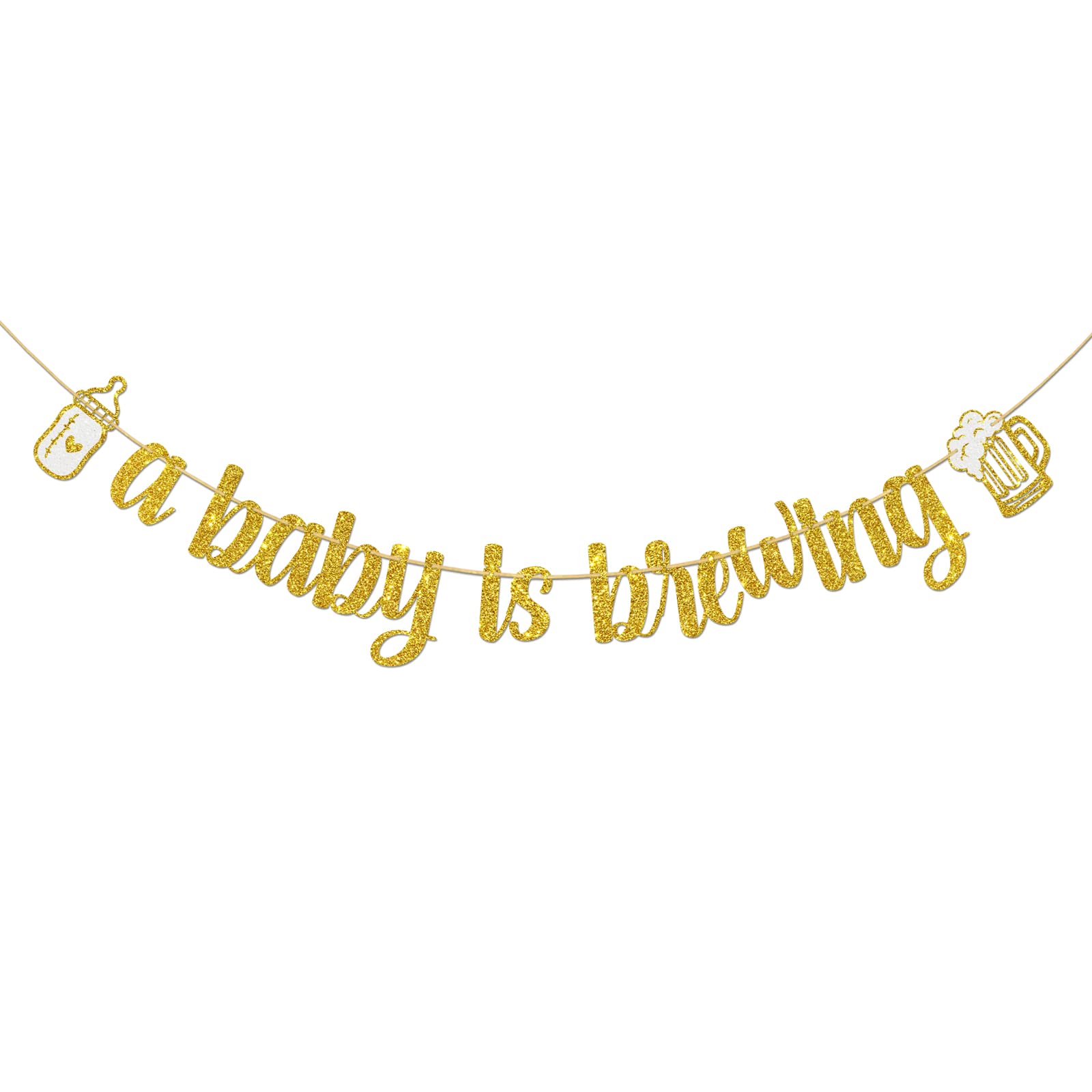 Dalaber Babyparty-Banner \"A Baby Is Brewing\" – Blaues Pappbanner 5,1x7,6 Cm Für Die Schwangerschaftsparty