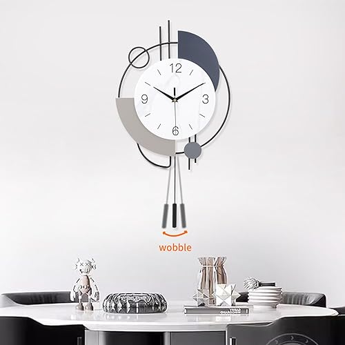 Miniatura 6 de Relojes de pared decorativos con péndulo, cuarzo de calidad silenciosa, funciona con pilas, reloj de pared grande para sala de estar, cocina, hogar,