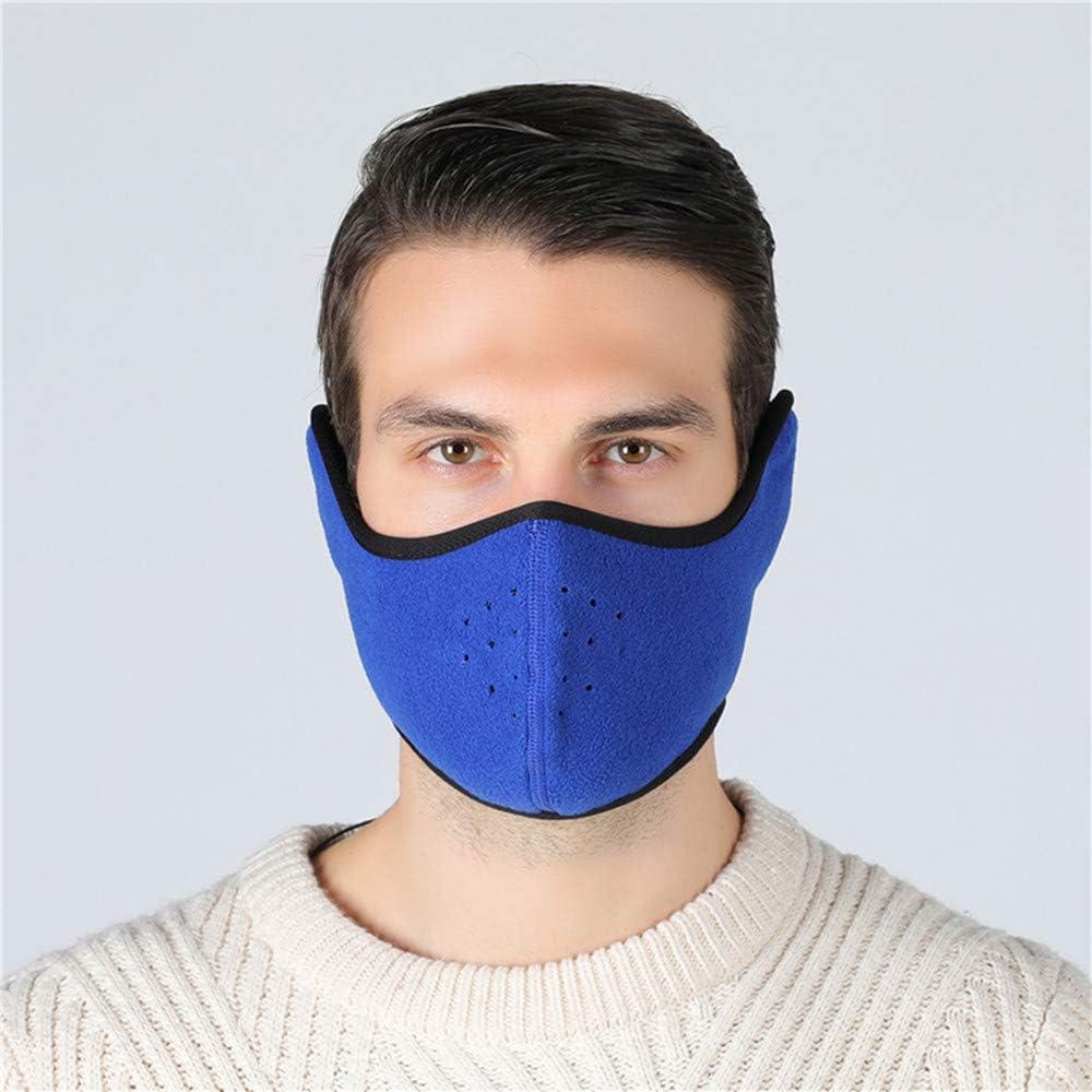 Tweal Winter Cold-proof Mask,Winter Half Face Mask Face Warmer Cold-Proof Cycling Mask With Earflap and Hole for Outdoor Sports-Blue(Unisex Warm)