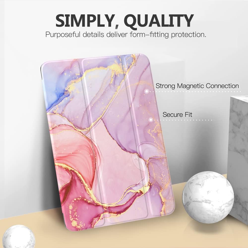 Moko Smart Case for iPad 9th/ 8th/ 7th Gen Case, Light Pink Gold Marble image 3