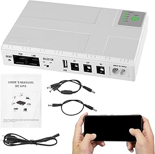 Router Power Supply, Security Camera Backup Battery, Portable Backup Battery Uninterruptible Router Battery, Modem Mini Power Supply Speaker Output Battery Pack for LED Light