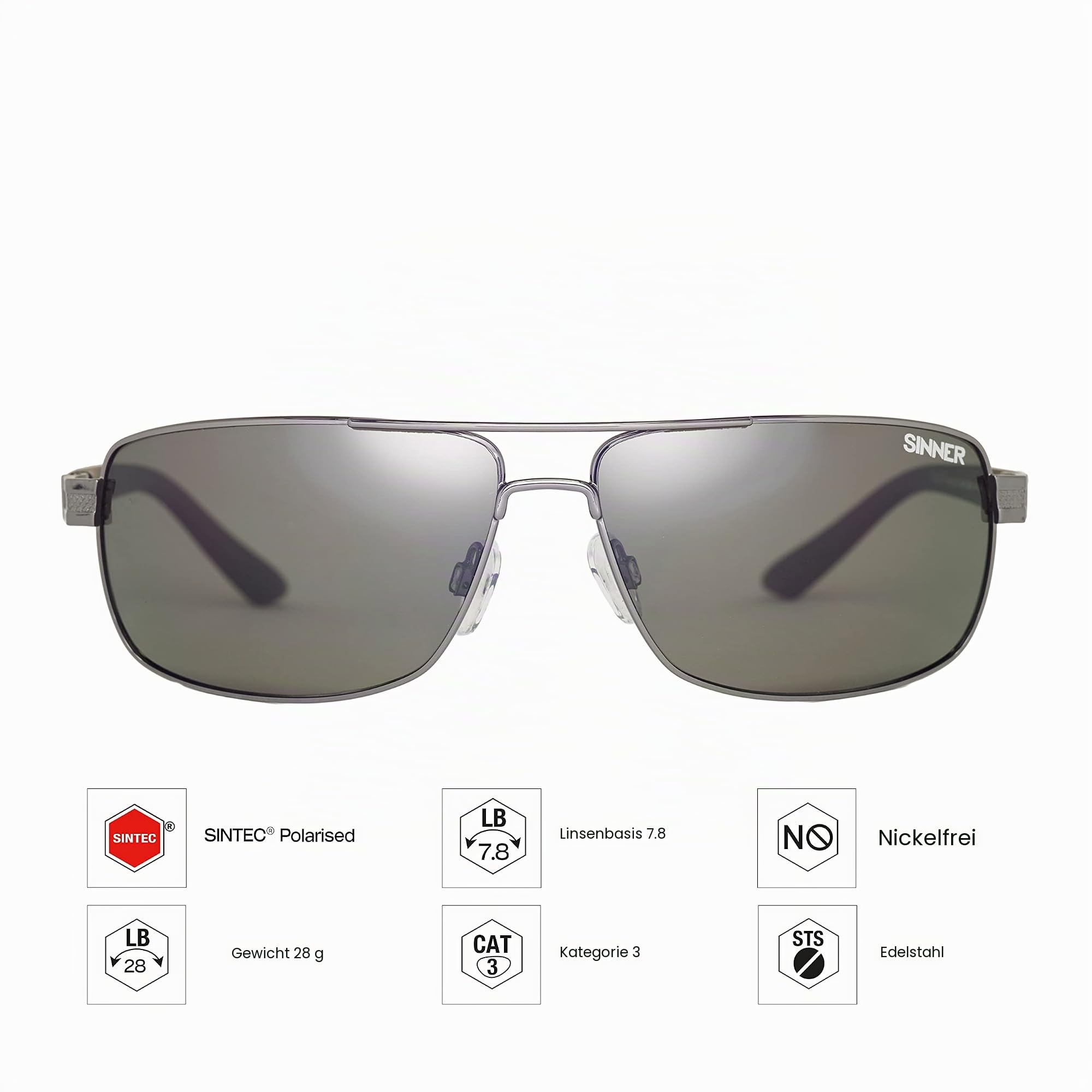 SINNER Durness Sonnenbrille - Herren und Damen - Polarisiert - Dezentrierte Polycarbonat-Linsen - 100% UV400 Schutz - Langlebiges Material - Perfekte Passform