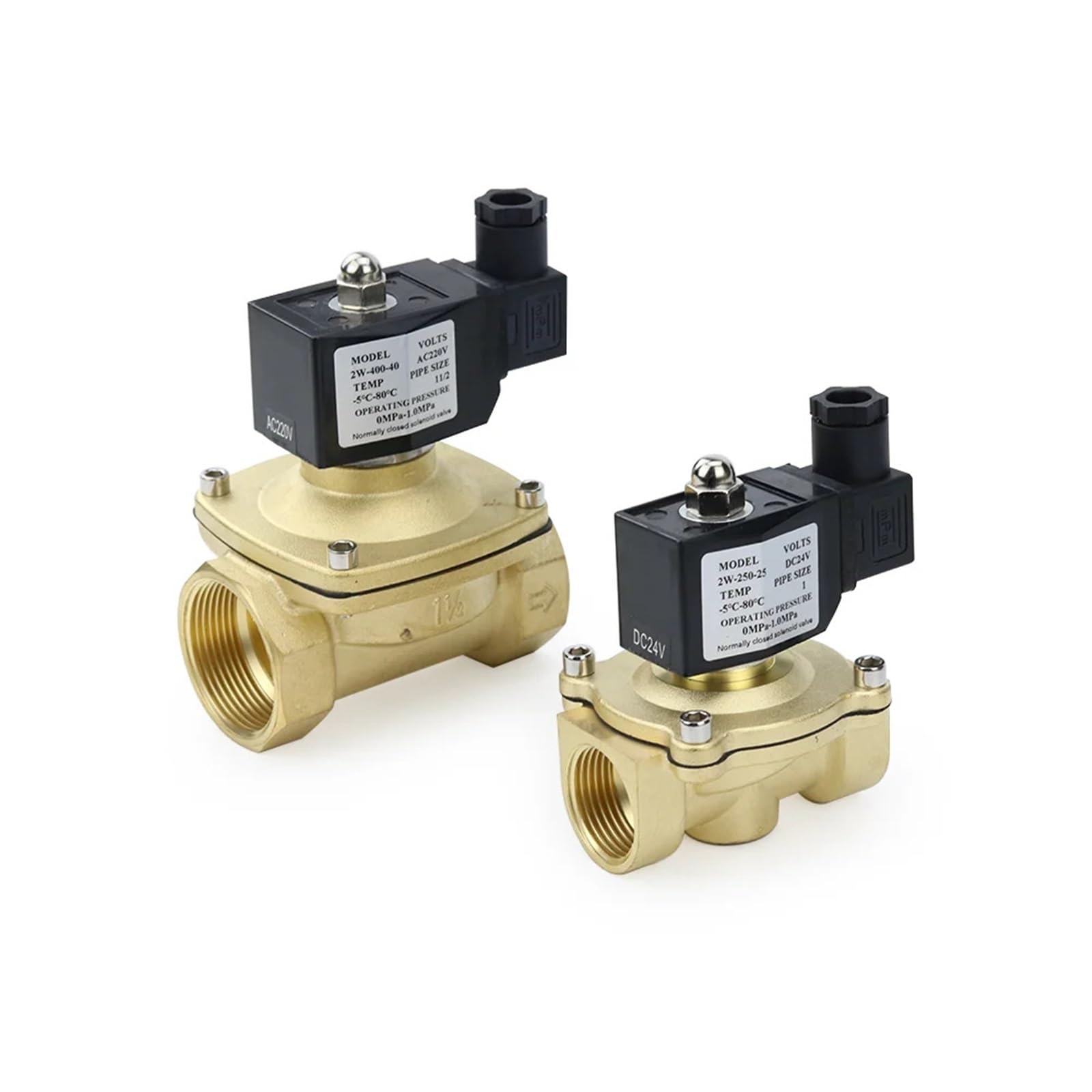 PEQYUACTE 2" DN50 Electric Solenoid Valve Normally Closed IP65 Suitable for Water Oil and air 12V 24V 220V 110V(DC12V)