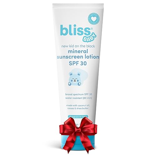 Bliss Protector solar para bebés, loción mineral de protección solar SPF 30, óxido de zinc natural, hipoalergénico, no tóxico, resistente al agua,
