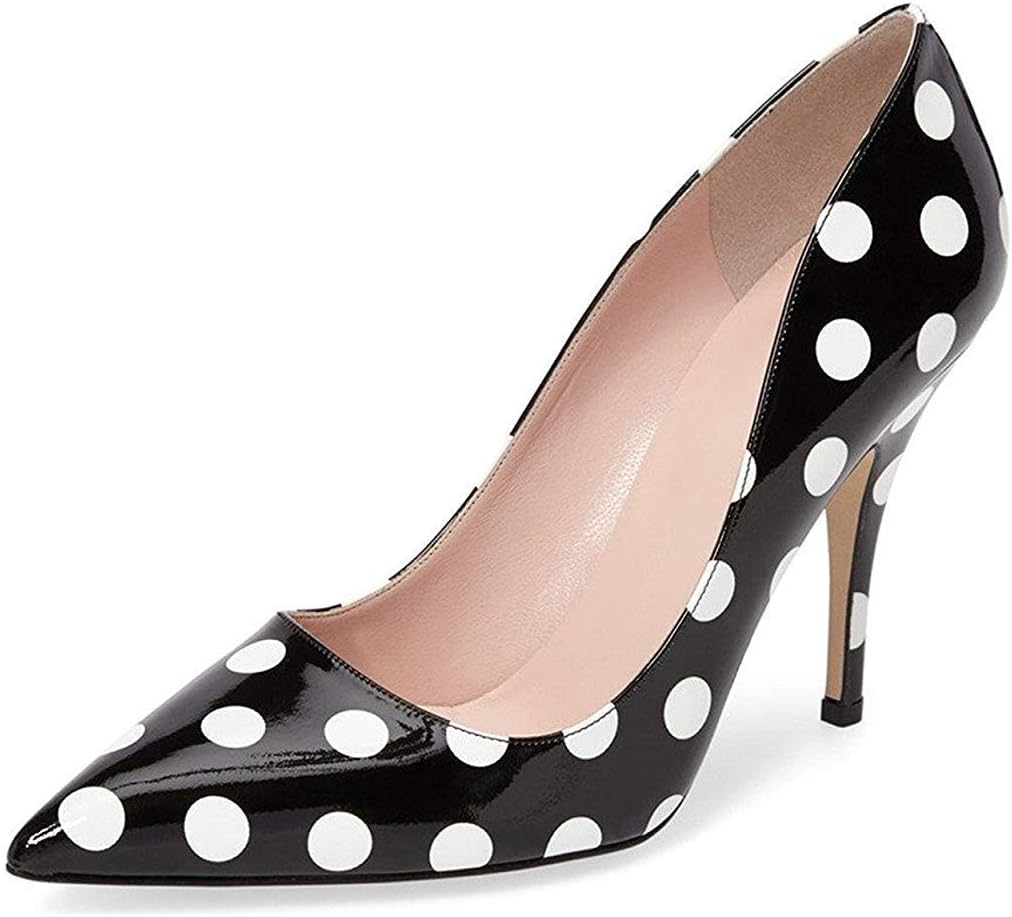 YDN Women Classic Mid Heel Pumps Pointy Toe Slip on Formal Stilettos Office Shoes Size 4-15 US