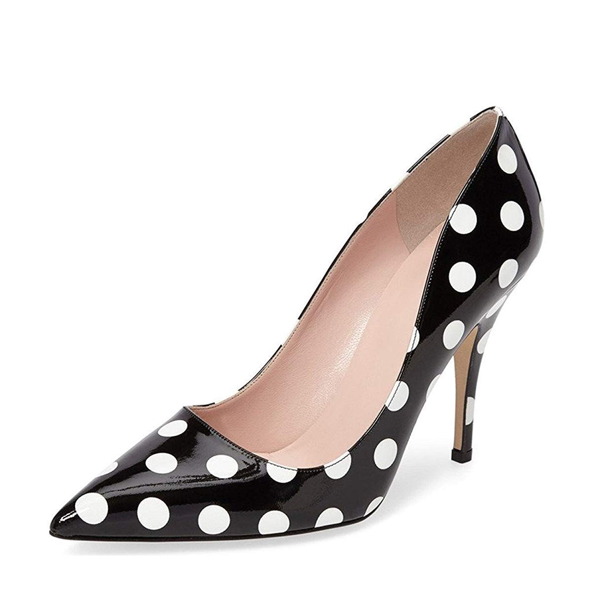 YDN Women Classic Mid Heel Pumps Pointy Toe Slip on Formal Stilettos Office Shoes Size 4-15 US